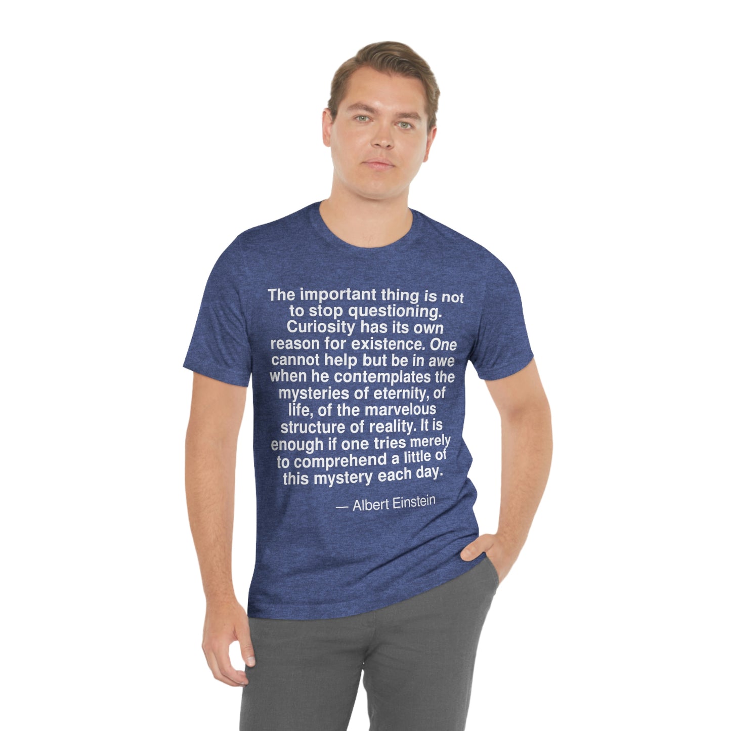 Einstein Questioning Aa adult t-shirt